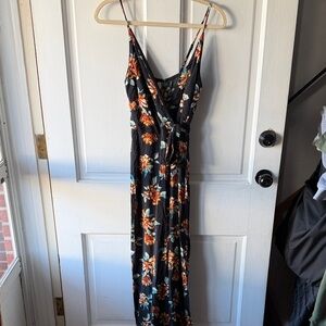 Xhilaration Floral Jumpsuit - Black and Orange
